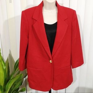 Vintage 80s 90s Red Oversized Blazer Jacket
